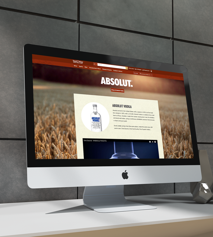 Absolut Branded Total Wine & More Microsite